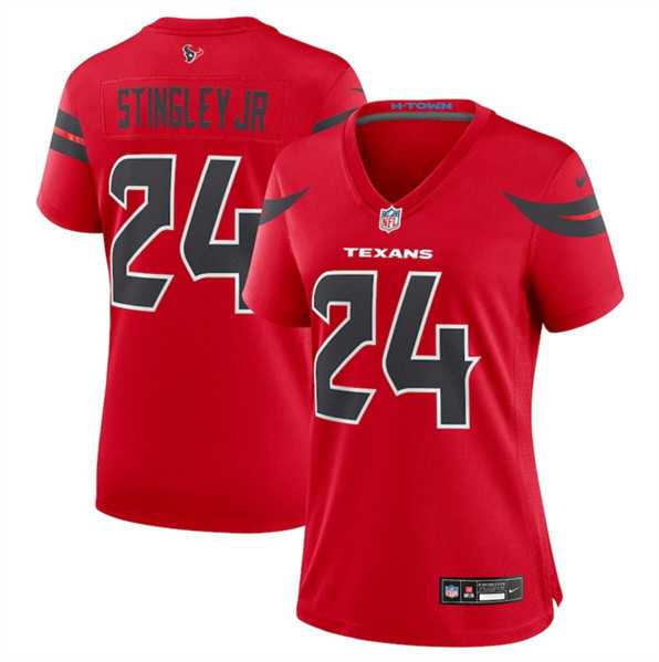 Womens Houston Texans #24 Derek Stingley Jr. Red 2024 Alternate Stitched Jersey Dzhi